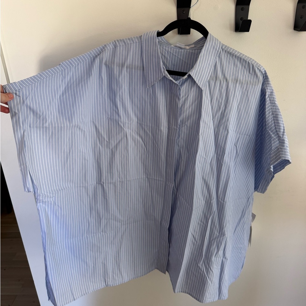 Good American Light Blue Striped women’s Shirt